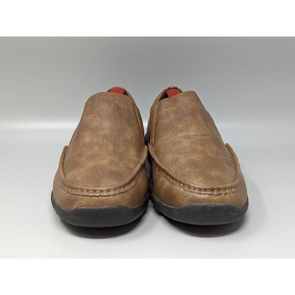 Roper Men\'s Shoes Driving Slip On Brown Leather Loafers 09-020-01912463 Size 9.5